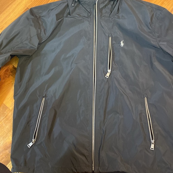 Polo Ralph Lauren, black rain coat,hooded size XL - Picture 2 of 9